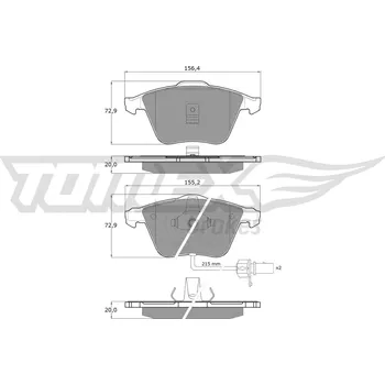 Brzdová destička Sada brzdových destiček, kotoučová brzda TOMEX TX 13-14