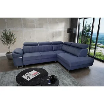 Sedací souprava Rozkládací rohová sedačka AKRON modrá