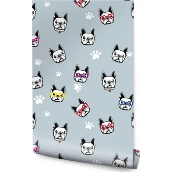 Fototapeta Dětská tapeta FRANCOUZŠTÍ BULDOČCI Tlapky Brýle