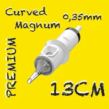 Tetovací jehla 13CM PREMIUM CARTRIDGE 0,35MM CURVED MAGNUM 1KS N2 TETOVACÍ JEHLY