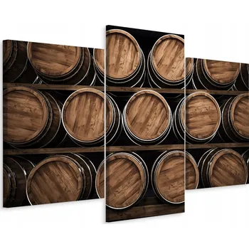 Obraz Obraz ze 3 dílů SUDY 3D Víno Vinný sklep 180x120