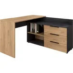 Rohový PC stůl KLAUDIUS TYP 9, grafit/dub artisan - SLEVA 3% s kodem radost25