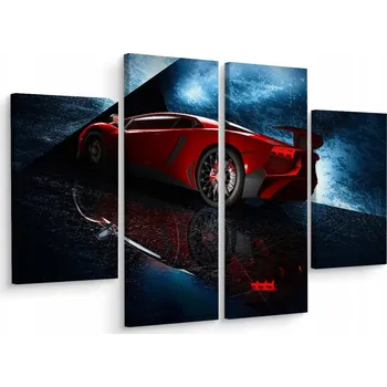 Obraz Sportovní obraz AUTO 3D efekt 4 díly 200x150 cm