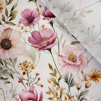 Funkční oboulícní úplet letní květiny Romantika