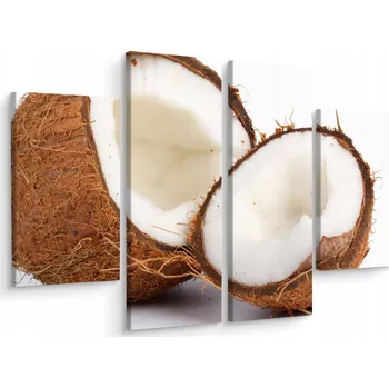 Obraz Obraz Čtyřdílný Kokosové půlky Ovoce Příroda 80x60 cm