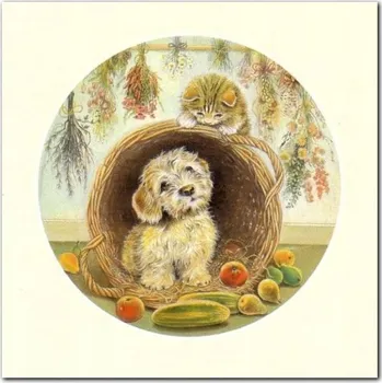 Obraz Hra v kuchyni plakát obrázek 30x30 cm