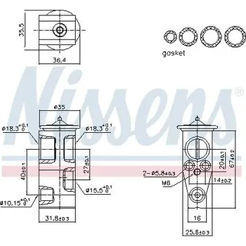 Ventil klimatizace Expanzní ventil, klimatizace NISSENS 999444