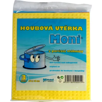 Utěrka Houbová utěrka 5ks Moni 16x18cm