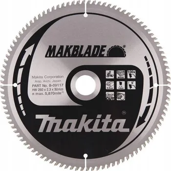Příslušenství k pile Makita Pilový kotouč MakBlade 260x30 100 zubů B-32873