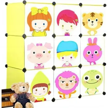 Šatní skříň MODULÁRNÍ SKŘÍŇ PRO DĚTI BAREVNÉ ŠATNÍ POLICE VĚŠÁKY NA OBLEČENÍ HRAČKY