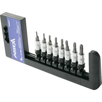 Gola hlavice Zástrčné hlavice TORX s otvorem 1/4", TX8 - TX40, sada 8 ks - ASTA BITSET-81/4T