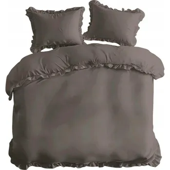 Povlečení Povlečení 160x200 Tmavě šedé s volánkem, jednobarevné Pure 23