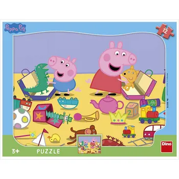 Puzzle DINO Puzzle deskové 12 dílků Peppa Pig skládačka 31x23cm | 862316