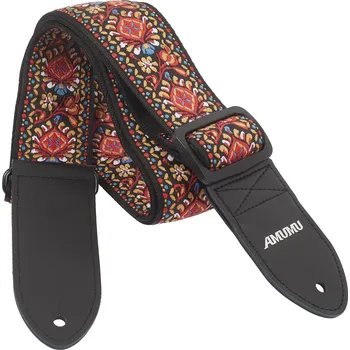 Příslušenství pro strunný nástroj AMUMU Vintage Embroidery Red Cotton Strap