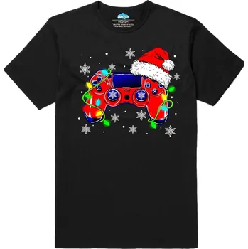 Pánské tričko Pánské tričko Vánoční Herní ovladač (Velikost: XL, Barva: Černá)