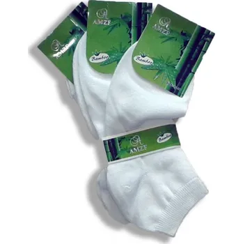 Dámské ponožky AMZF Ponožky kotníkové dámské bambusové B4-3000 Barva: Bílá, Velikost: 35-38