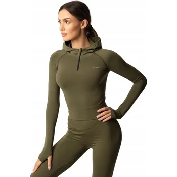 Pánská mikina SPAIO FITNESS MIKINA ADAPT s kapucí khaki XS