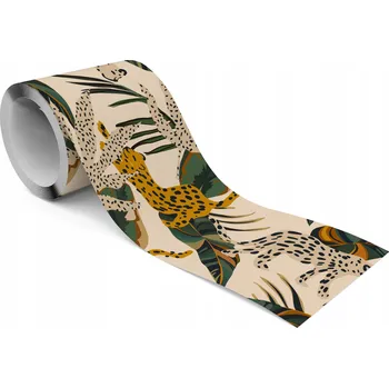 Fototapeta Samolepicí Dekorativní Bordura LAMPARTY Tropické listy džungle Puntíky