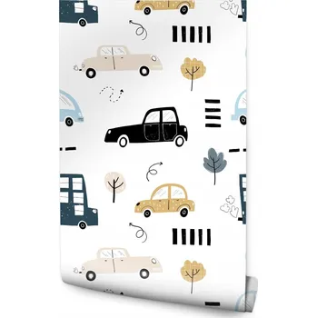 Fototapeta Tapeta v roli Pastelové AUTA Stromy Silnice