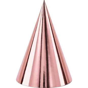 Party dekorace Narozeninové čepičky ROSE GOLD růžové zlato 6 Ks