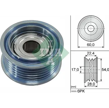 Vratná/vodicí kladka, klínový žebrový řemen Schaeffler INA 532 0900 10