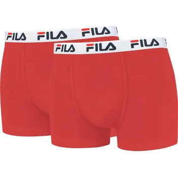 Pánská móda Pánské boxerky Fila MAN BOXERS 2 PACK S Červená, Bílá, Tmavě modrá
