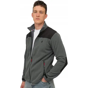 Pánská mikina Teplý pánský fleecová mikina, rozepínací mikina fleecová s kapsami Captain Mike L