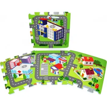 Měkké bloky Město 9ks pěnový koberec baby puzzle podložka na zem | 749109