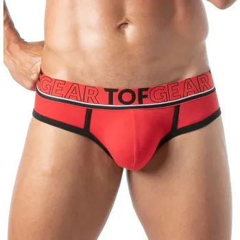 Pánské erotické prádlo Slipy TOF Paris Champion Brief červené L, pánské bavlněné slipy
