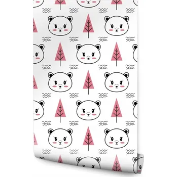 Fototapeta Tapeta do dětského pokoje MEDVÍDCI růžové stromy