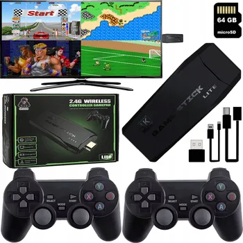 Herní konzole RETRO HERNÍ KONZOLE 20 000 HER TV HRA DÁREK 2 OVLADAČE + SD KARTA 64GB