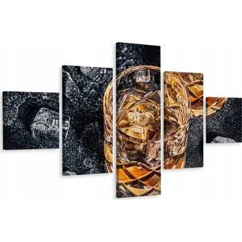 Obraz Vícedílný obraz Whisky ve skle DRINK Bar 3D 250x150 cm