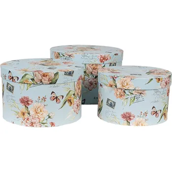 Dóza na potraviny Clayre & Eef - Sada tří kartonových úložných boxů 66006