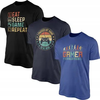 Pánské tričko Pánská trička pro hráče, sada 3 ks, Tričko 100% Bavlna 3PAK