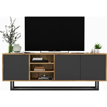 Televizní stolek TV stolek Loft komoda pod TV Loft wotan grafit 150 cm