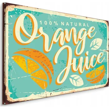 Obraz Obraz Pomeranče NÁPISY Dekor v Retro Stylu 30x20