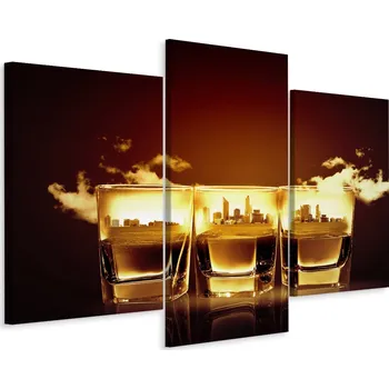 Obraz Obraz ze 3 dílů Sklenice WHISKEY Koktejly 180x120