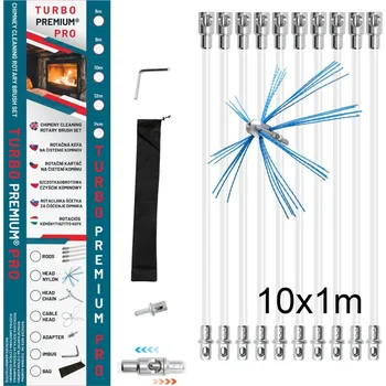 Čistič komínů Rotační kartáč na čištění komína TURBO Premium® PRO - 10m
