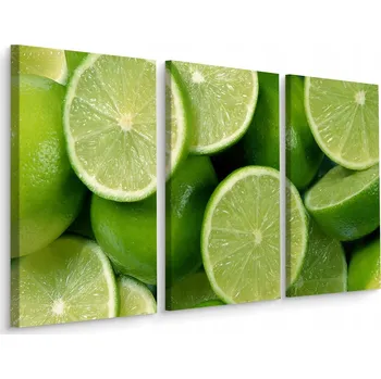 Obraz Obraz Tryptych Svěží LIMETKA Zelená Dekorace 60x40