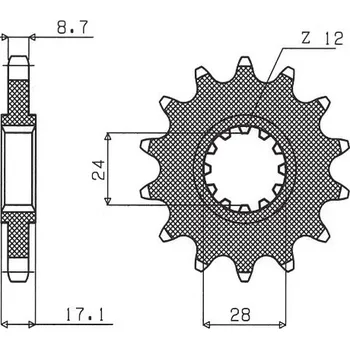 Řetězová sada pro motocykl SUNSTAR PŘEDNÍ ŘETĚZOVÉ KOLO 295 15 HONDA CBR 600F '87-'98 (JTF295.15) (ŘETĚZ 530) (29515JT)