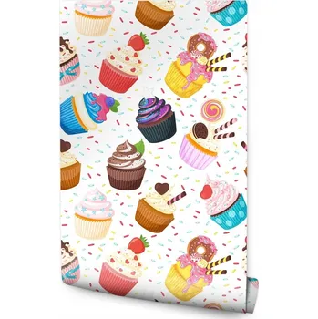 Fototapeta Tapeta do Jídelny Barevné Cupcakes SLADKOSTI Dekorace