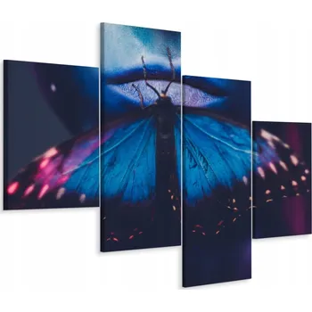 Obraz Čtyřdílný obraz Ústa Barevný MOTÝL 3D 80x50