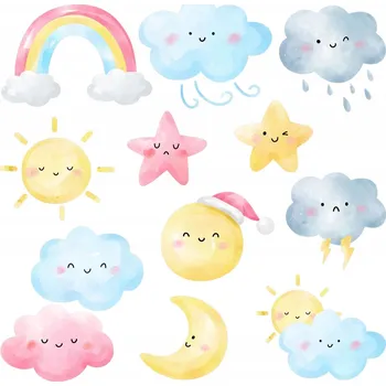 Obraz Samolepky pro děti, samolepicí na zeď, motivy přírody a nebe, 130x193 cm