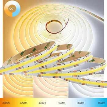 LED páska LED pásek COB CCT TEPLÁ NEUTRÁLNÍ STUDENÁ 12V 14W/m IP20 1m 2700K-6500K