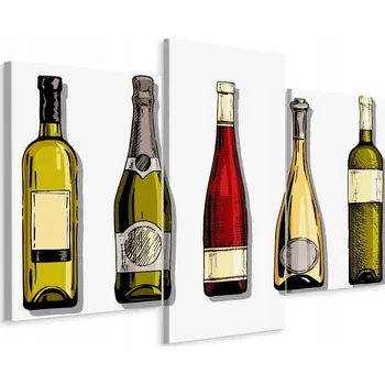 Obraz Obraz ze 3 dílů Skica LAHVÍ v Retro stylu 180x120