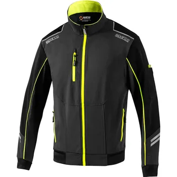 Pánská softshellová bunda Sparco technická softshell lehká bunda Austin, barva: šedo-žlutá, velikost: XXL