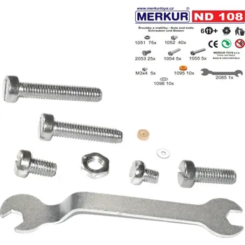 Stavebnice Merkur MERKUR ND108 šroubky a matičky * KOVOVÁ STAVEBNICE * Náhradní díl | AS130