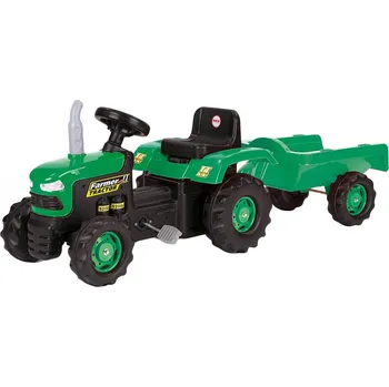 Dětské šlapadlo DOLU Traktor šlapací set s vlečkou 173x53x45cm zelený plast | 384556