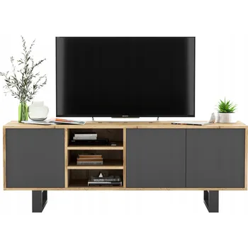 Televizní stolek TV stolek Loft komoda pod TV Loft wotan grafit 150 cm