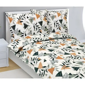 Povlečení Povlečení krepové Krémová,Oranžová,Šedá BX1001315 - 140x220, 70x90 cm